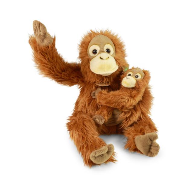Plyšový orangutan s mláďaťom 28 cm EKO-PŘÁTELSKÝ (obrázek 4)