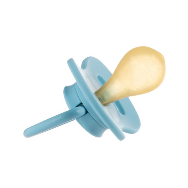 CANPOL BABIES Dudlík kaučukový s kulatou špičkou Nude 0-6m modrý