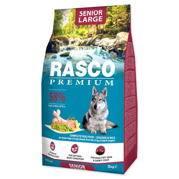 Krmivo Rasco Premium senior Large kuře s rýží 3kg