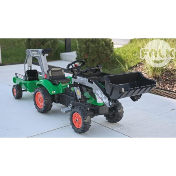 Falk Tractor de pedales 2051N Farmland con cargador, excavadora y remolque