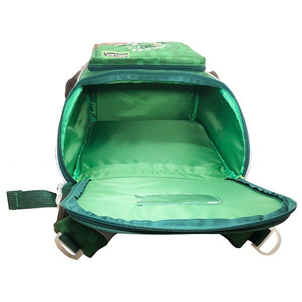 PIXIE CREW školní aktovka zeleno-hnědá s malým panelem