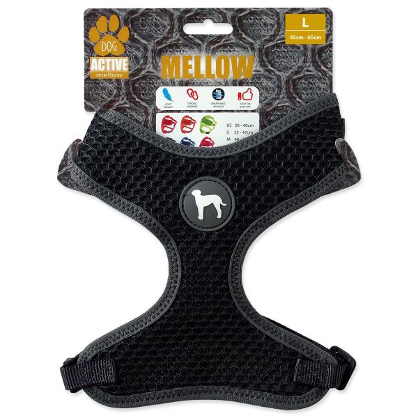 Postroj Active Dog Mellow L šedý 2×45-65cm