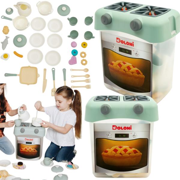 DOLONI dětská kuchyňka set tyrkysová - 34ks příslušenství 28cm x 19,5cm x 31,5cm (obrázek 3)