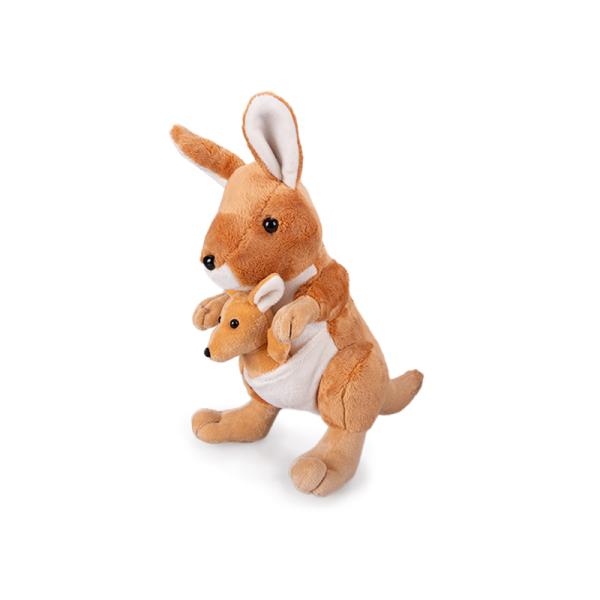 Kengura plyšová 29cm stojaca s mláďaťom