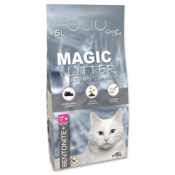 Podestýlka Magic Litter Bentonite Ultra White with Carbon 5L