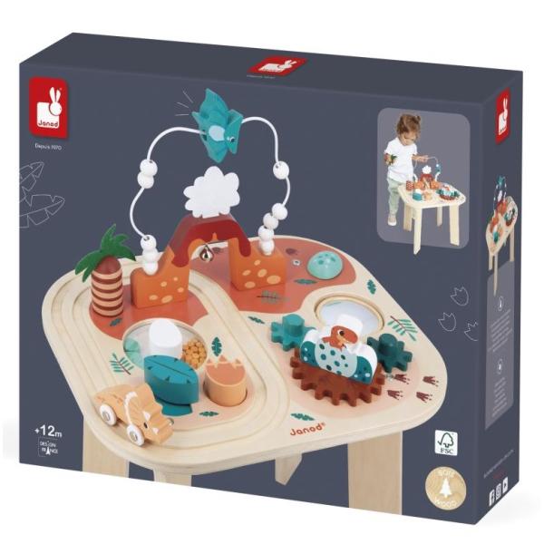 Janod Dřevěný motorický stolek Dinosaurus s aktivitami Dino (obrázek 10)