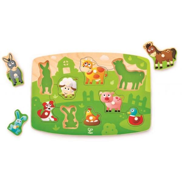 Hape Puzzle na desce - Farmáři