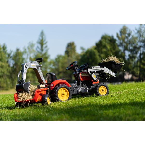 Falk Šlapací traktor Vintage 2058N se lžící, bagrem a přívěsem, červený (obrázek 4)