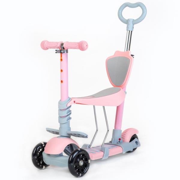 Detská trojkolesová kolobežka 3v1 Baby Mix Multi ružová