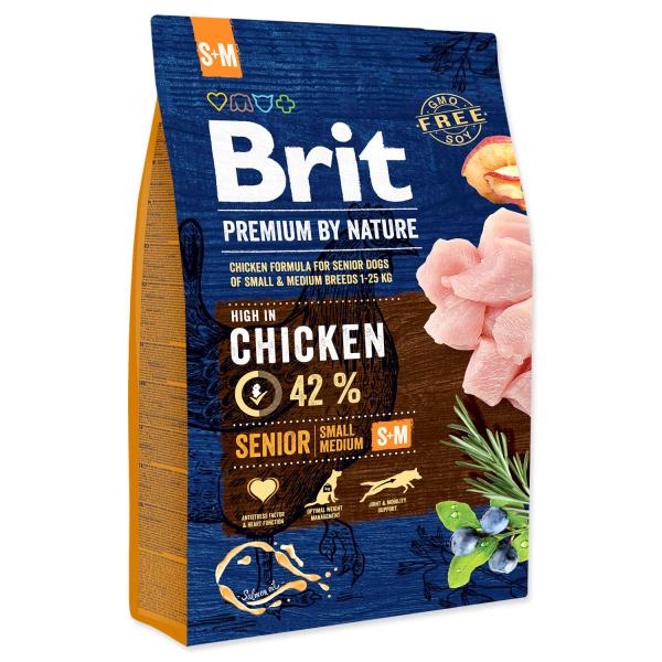 Krmivo Brit Premium by Nature senior S+M 3kg