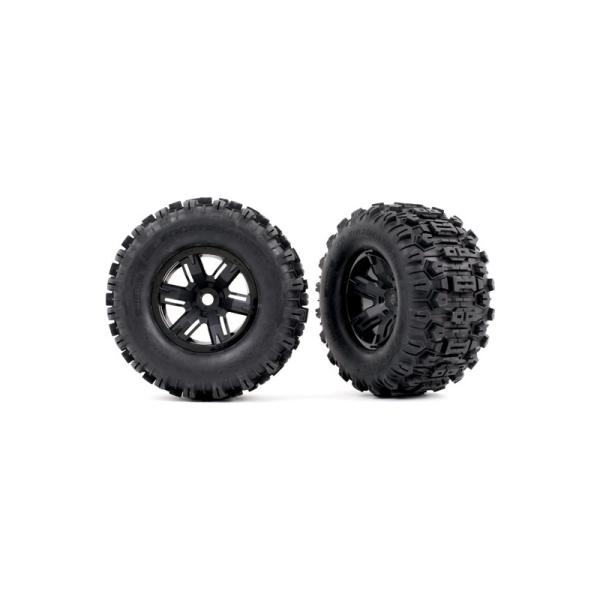 Traxxas kolo 4.3/5.7", disk X-Maxx černý, pneu Sledgehammer (pár)