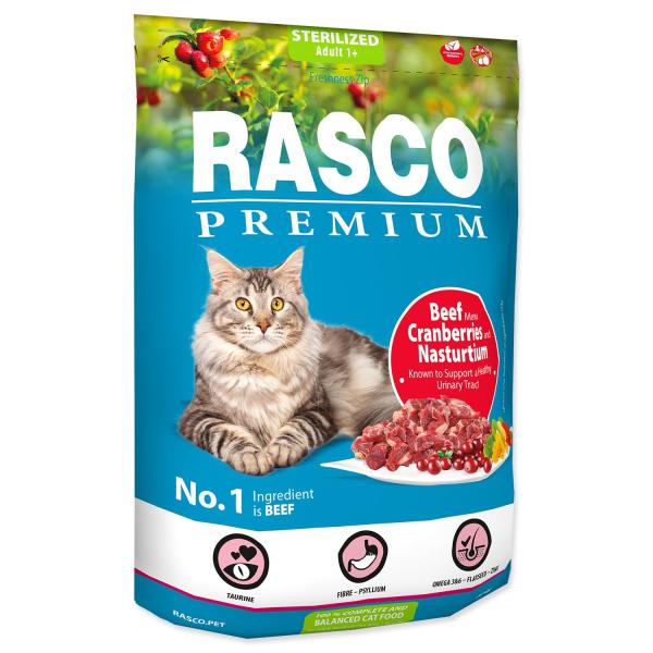 Krmivo Rasco Premium Sterilized hovězí s brusinkou a kapucínkou 0,4kg