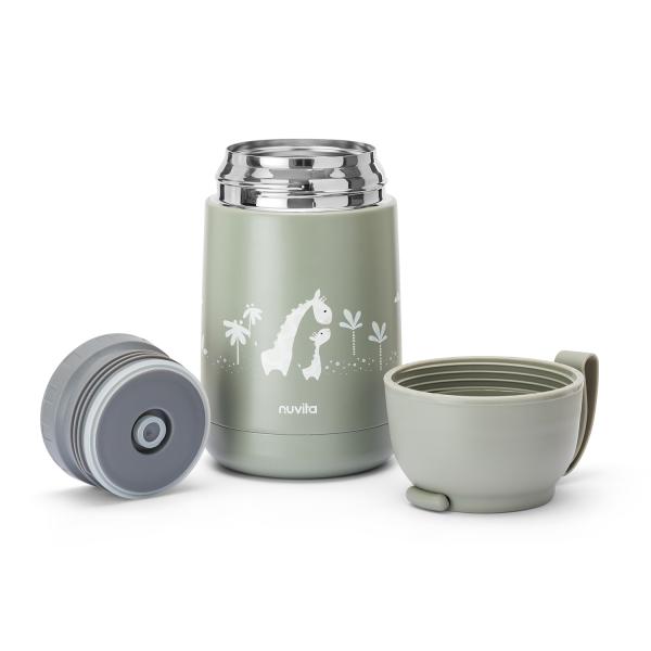 Termoska se silikonovým držákem 620ml, Sage Green