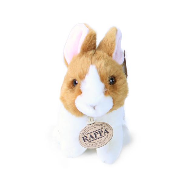 Plyšový králík bílo-hnědý sedící 16 cm ECO-FRIENDLY (obrázek 3)