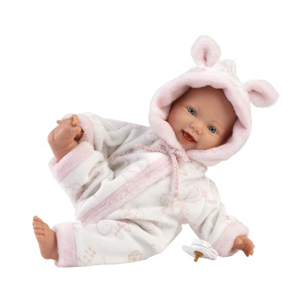 Llorens 63312 LITTLE BABY - realistická panenka miminko s měkkým látkovým tělem - 32 cm