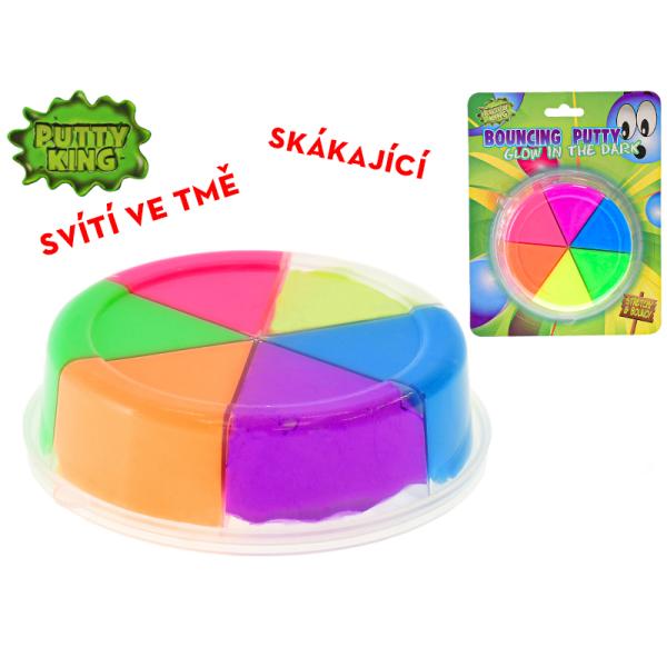 Professor Slime skákající hmota barevná svítící ve tmě 6ks