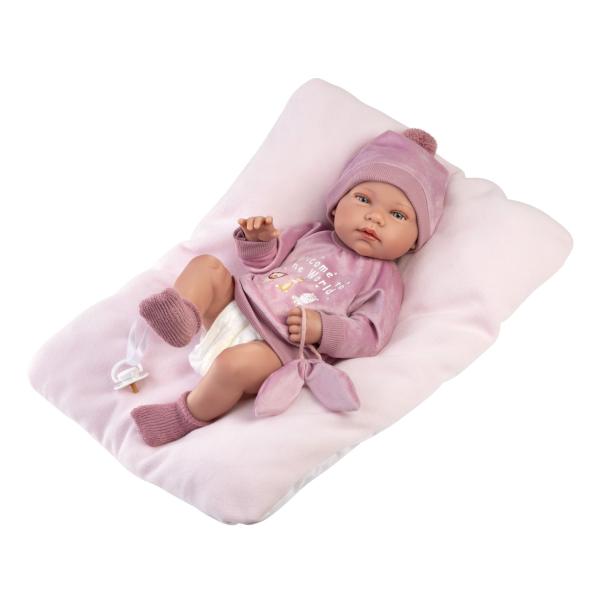 Llorens 84346 NEW BORN HOLČIČKA - realistická panenka miminko s celovinylovým tělem