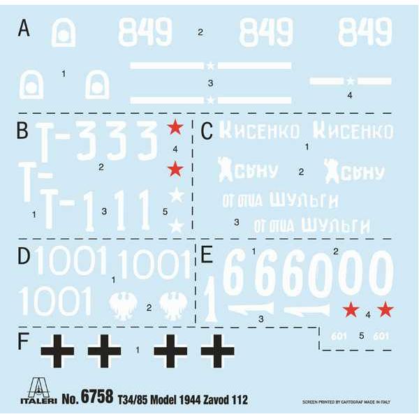 Model Kit tank 6758 - T34/85 Závod 112 Mod. 1944 (1:35) (obrázek 3)