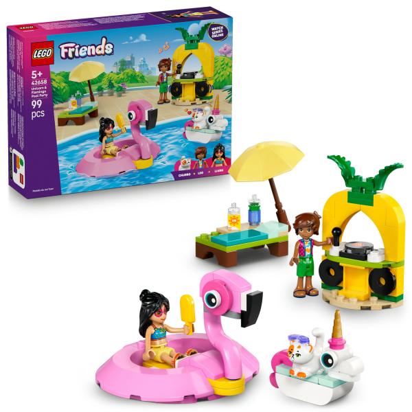 LEGO® Friends 42658 Zábava u bazénu s jednorožcem a plameňákem