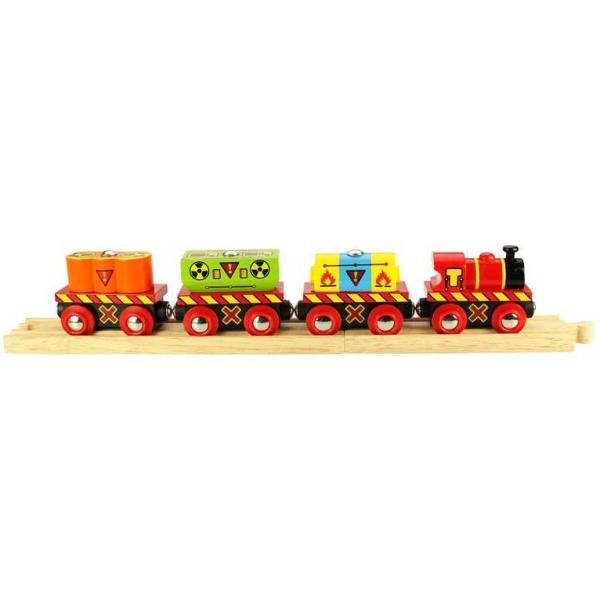 Bigjigs Rail Vláčik s nebezpečným nákladom + 2 koľaje