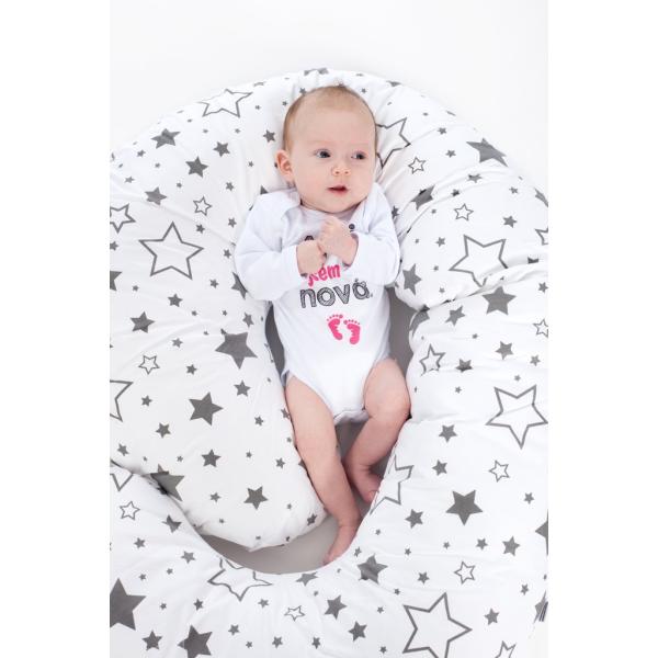 Povlak na kojící polštář ve tvaru C New Baby Hvězdy šedé (obrázek 6)