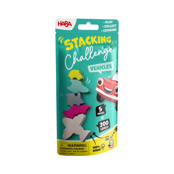 Haba Dynamická zábavná hra Stacking Challenge Doprava 5 figurek 300 zadání (obrázek 3)