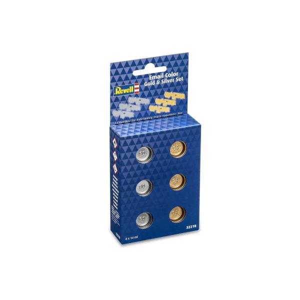 Sada barev Email Color 32218 - Gold & Silver Set (6 x 14ml)