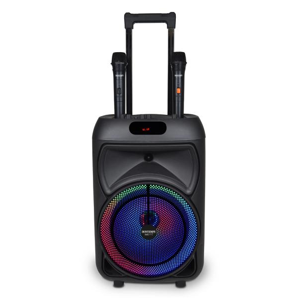 Bontempi Bezdrôtový akustický kufrík na kolieskach s 2 bezdrôtovými mikrofónmi, RGB