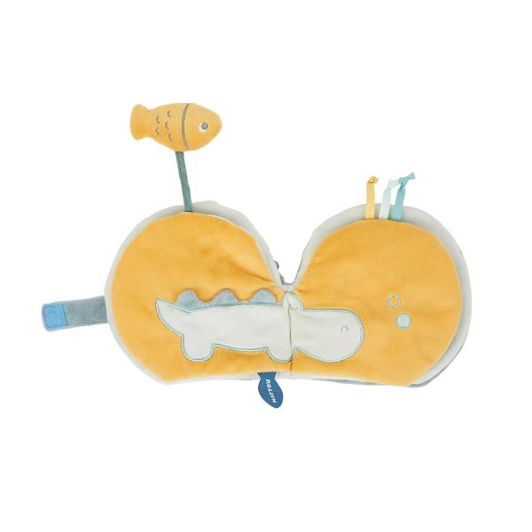 NATTOU Knížka plyšová velryba Sally s aktivitami 14 cm Romeo, Jules & Sally