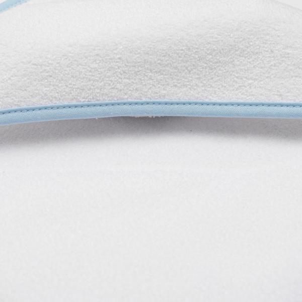 Dětská froté osuška s kapucí New Baby BASIC 80x80 bílo-modrá (obrázek 3)