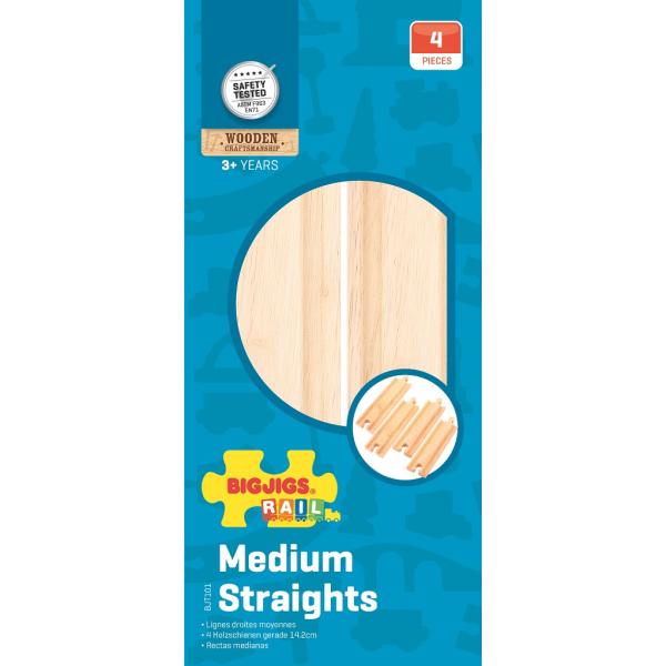 Bigjigs Rail Střední rovné koleje 16 cm 4 ks