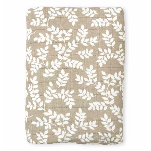 A Little Lovely Company - Mušelínová osuška XL, leaves - taupe