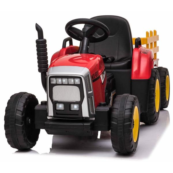 Elektrický Traktor Workers s vlečkou, červený, Pohon zadních kol, 12V baterie (obrázek 8)