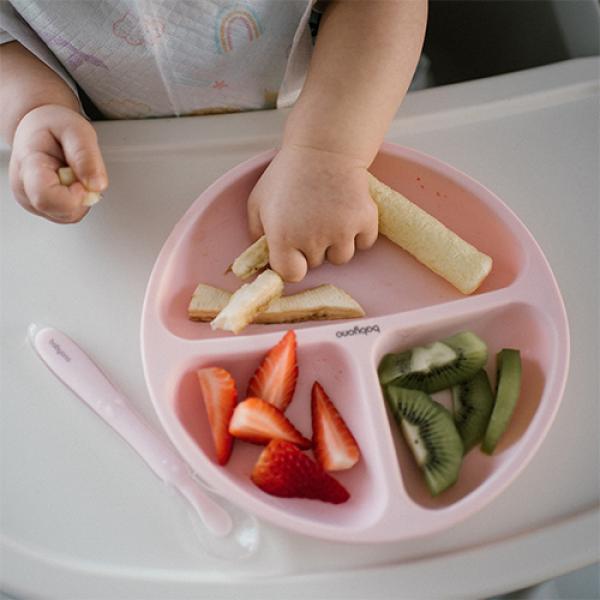 BABYONO Miska s prísavkou zo silikónu - ružová 6m+ (obrázek 5)