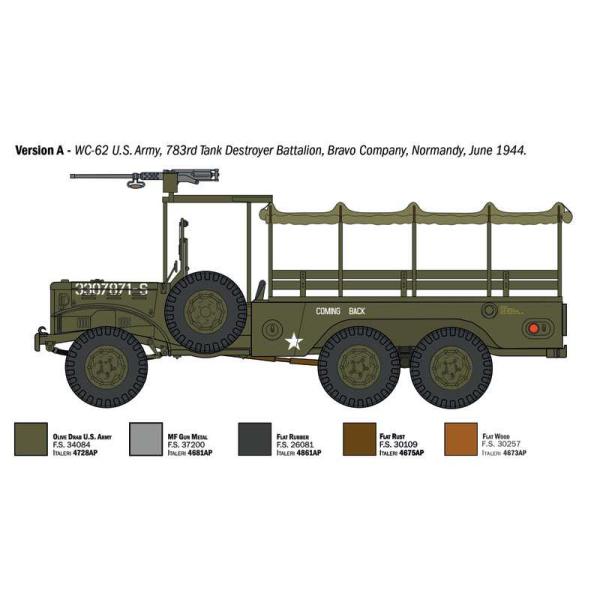 Model Kit military 96230 - Dodge WC62 1 1/2t 6x6 Truck (1:35) (obrázek 4)