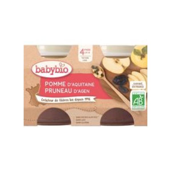 BABYBIO Příkrm jablko švestka (2x 130 g)