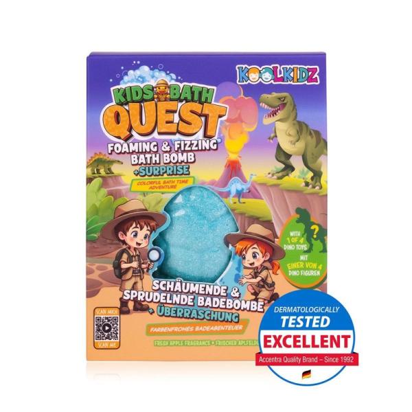 ACCENTRA Kúpeľová bomba penivá KOOLKIDZ s prekvapením dinosaurus Jablko 160g