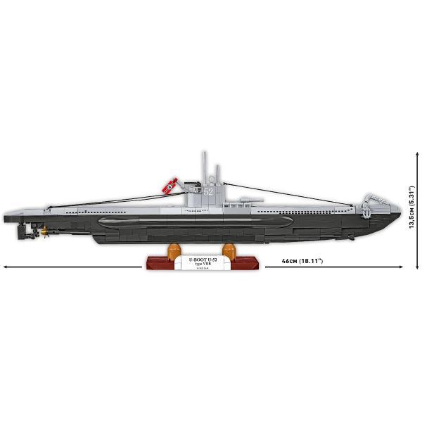 Cobi 4852 Druhá světová válka Německá ponorka VIIB (U-Boat U-52), 1:144, 470 k