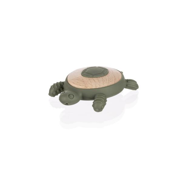 Silikonové dřevěné kousátko Turtle, Forest Green (obrázek 6)
