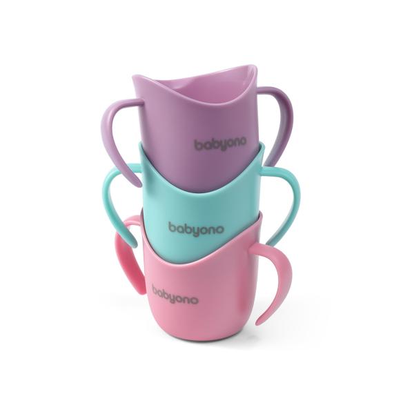 BABYONO Hrnek ergonomický s oušky 120 ml růžový 6m+ (obrázek 5)