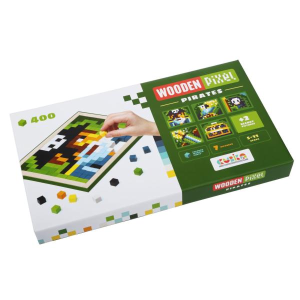 Cubik 14910 Pixel V piráti - dřevěná mozaika 400 kostek a 7 předloh