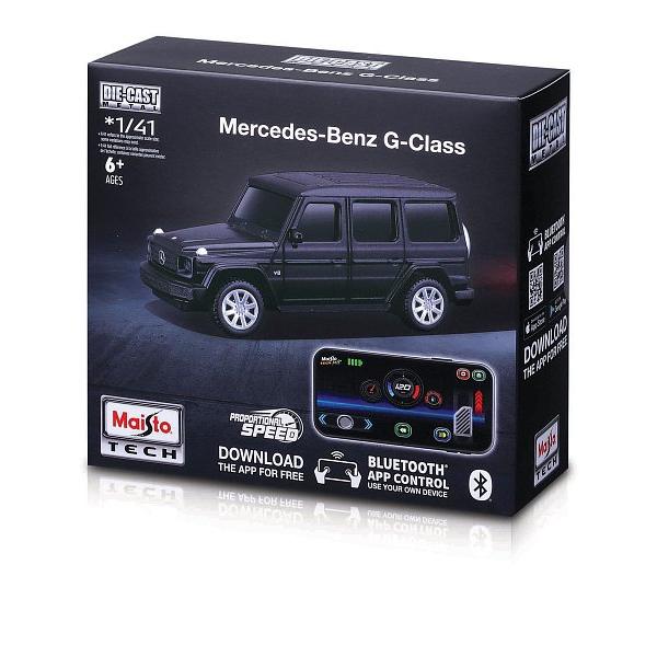 Maisto RC - 1:41 DIE-CAST METAL so svetlami, Mercedes-Benz G-Class, čierny, XTR, Bluetooth