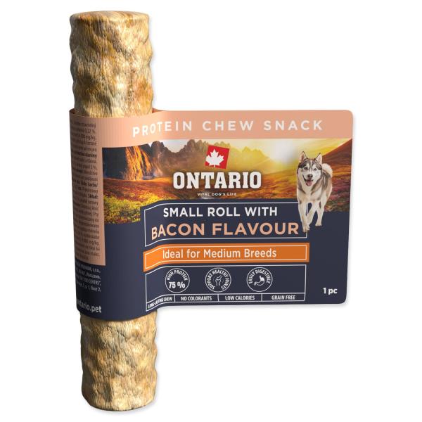 Delicia Ontario Protein sabor tocino, rollo masticable pequeño 1ud 12,7cm