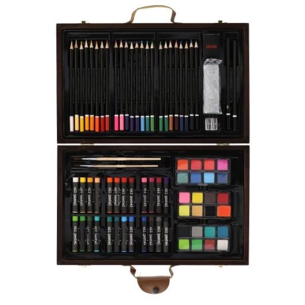 Sada na maľovanie - Art box kreatívna sada 79ks v drevenom kufríku