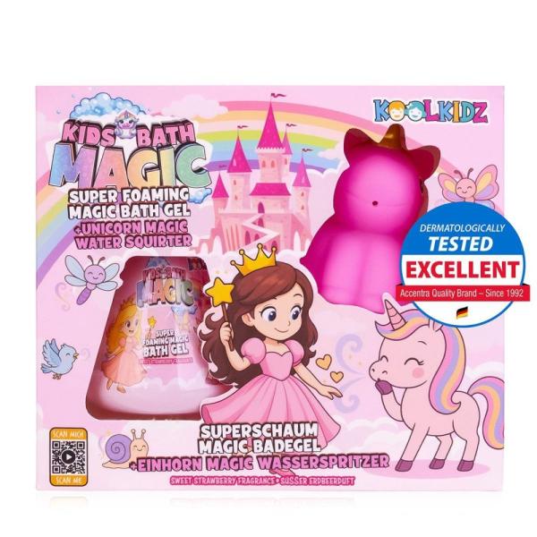 ACCENTRA Sada na kúpanie KOOLKIDZ striekačka jednorožec a penivý gél jahoda 60ml