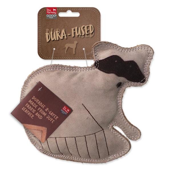 Hračka Dog Fantasy Dura-fused mýval pískací, kůže a juta 18,5cm (obrázek 3)