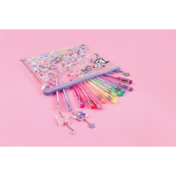 Třpytivá gelová pera, 12ks - Butterfly (obrázek 5)