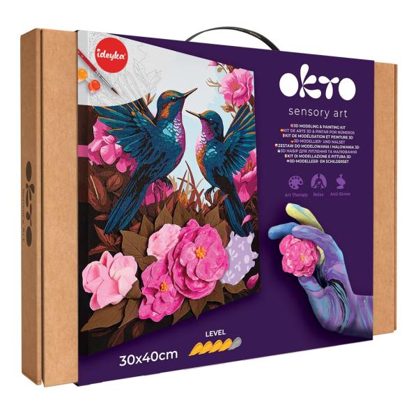 OKTO Malba a 3D modelování obraz "Hummingbirds in Love" 30x40 cm