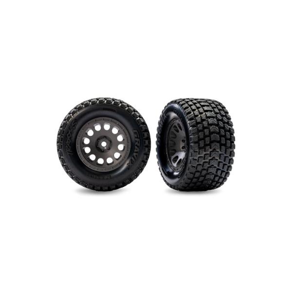 Traxxas kolo 2.1/2.6", disk uhlově šedý, pneu Gravix (přední) (2)
