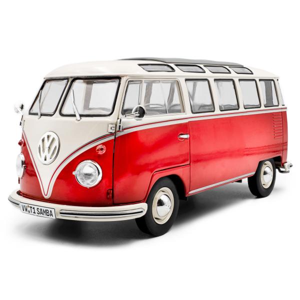 1:18 VOLKSWAGEN T1 SAMBA ČERVENÁ / BÍLÁ 1962 - SOLIDO